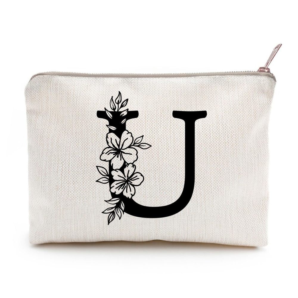 Monogram Toiletry Makeup Bag Personalized Travel Cosmetic Bag Floral Initial🐺